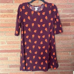 Natural Life Purple Floral Tunic Dress Women’s Size Small